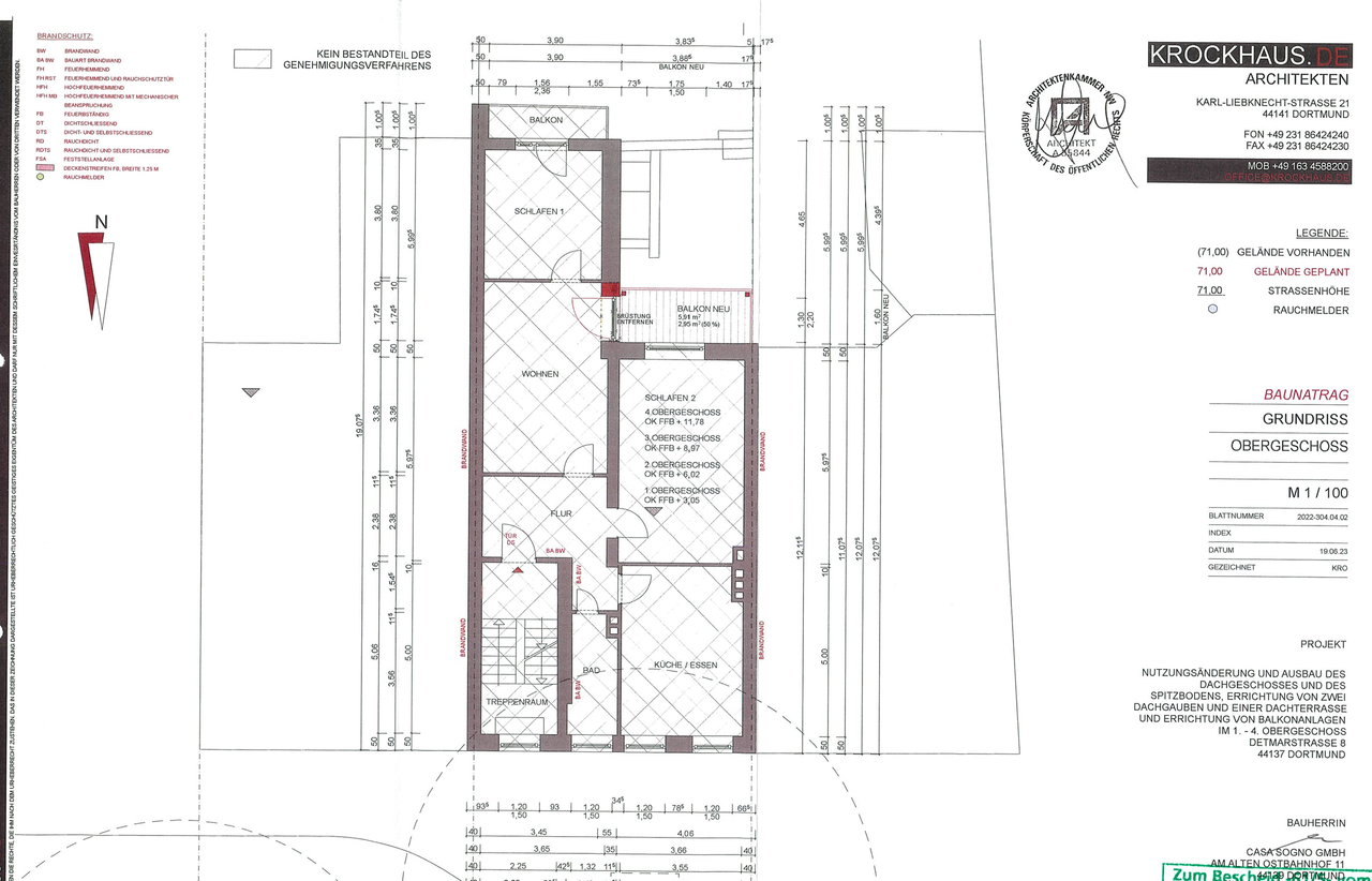 Grundriss mit 2. Südbalkon