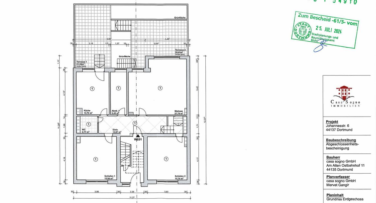 Grundriss Erdgeschoss, WE01 