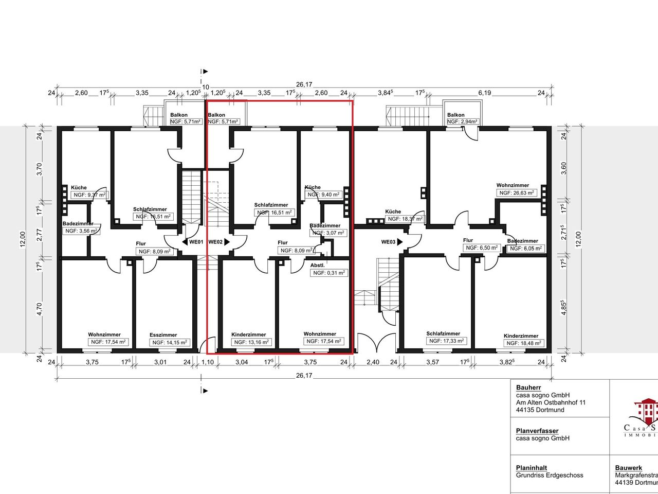 Grundriss Wohnung Nr. 2 